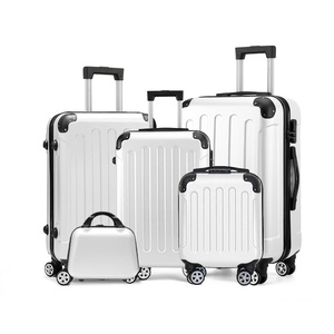 Ensemble <span class=keywords><strong>de</strong></span> bagages en ABS 5 pièces comprenant des <span class=keywords><strong>valises</strong></span> <span class=keywords><strong>de</strong></span> 14 pouces, 20 pouces, 24 pouces, 28 pouces et une valise cabine avec serrure à combinaison à 4 roues, poignée souple - Unisexe, voyage - Product Image 2