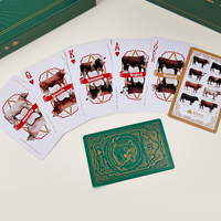 Jeu de cartes personnalisé avec des affirmations positives et élégantes, imprimé sur du papier vert mat, avec boîte magnétique