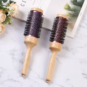 Barber Black Top Man Cutting Hair Styling Tool Curling Comb Hairdressing Haircut Wooden Hair Brush Hair Salon Wooden Material