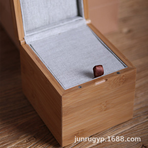 <b>Bamboo</b> Wooden Box 13x11.5x12cm Square Flip Top Jewelry Storage Gift Packaging <b>Container</b> - Product Image 5