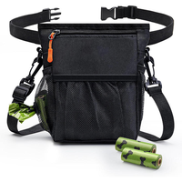 Pochette d'entraînement pour chiens en tissu Oxford imperméable avec distributeur de sacs à déjections, sangle ajustable pour la taille et l'épaule, sac de promenade pour animaux de compagnie, personnalisable OEM