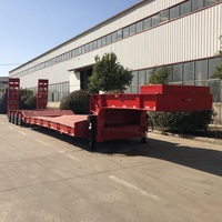 Semi-remorque à plateau bas de 3 essieux, 30 tonnes, 13 m, pour le transport de conteneurs, avec échelle mécanique, plateau plat robuste, plateforme basse