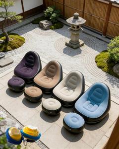 Portable Plush <b>Inflatable</b> Air <b>Sofa</b> Modern Foldable Camping Lounger Waterproof Blow up Couch for Outdoor & Indoor Beach Hiking - Product Image 3