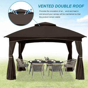 ABCCANOPY-Gazebo en acier robuste avec <span class=keywords><strong>moustiquaire</strong></span> <span class=keywords><strong>pour</strong></span> l'extérieur, pare-soleil, couverture de patio imperméable <span class=keywords><strong>pour</strong></span> <span class=keywords><strong>terrasse</strong></span> de jardin - Product Image 4