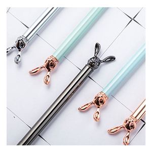 Promotional Creative Cute Spinning Metal Ballpoint <b>Pen</b> With Top Rabbit Shaped Custom Printed Logo for Stationery Gift - Product Image 2