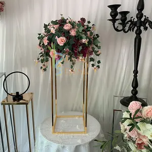 Золотистая металлическая подставка для цветов с гальваническим покрытием, 23,6 дюйма