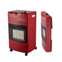 Chauffage mobile infrarouge à gaz en céramique noire sur roulettes avec grille anti-brûlure pour la maison, le salon, le magasin, le bureau