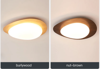 Lampes de plafond LED populaires en fer pour salon et restaurant, design créatif original en forme de galets de couleur bois pour l'entrée du salon