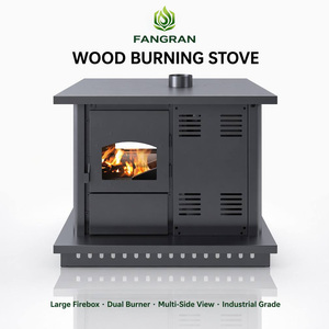 Poêle à <span class=keywords><strong>granulés</strong></span> <span class=keywords><strong>de</strong></span> biomasse Fangran 120ZB au design dissimulé 16 kW, foyer <span class=keywords><strong>de</strong></span> chauffage à air avec cheminée encastrée pour le camping en tente et la maison - Product Image 1