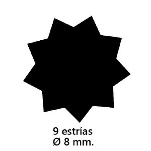 Adattatore "A" con 9 scanalature diametro 8mm, riferimento 555001 - Product Image 1