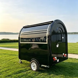 Carrito de Hamburguesas Mini Negro Estándar Europeo, Remolque para Postres de Chocolate al Aire Libre, Remolque para Acampar, Camión de Comida Móvil - Product Image 1