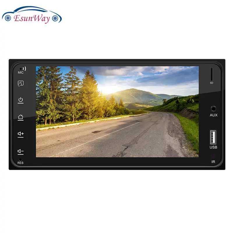 Pemain Multimedia Mobil Universal Android 2 Din, Pemutar Multimedia Stereo Radio untuk Toyota VIOS CROWN CAMRY HIACE PREVIA COROLLA RAV4