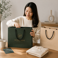 Sac en papier de luxe écologique haut de gamme pour la mode et les cadeaux, en papier kraft et papier d'art, impression offset, dorure à chaud, UV, pour bougies et aliments