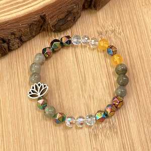 Natural Stone <b>Bracelet</b> Colorful Glass <b>Beaded</b> Positive Vibrations Seamless Strict Quality Control Mixed Batch Support - Product Image 5