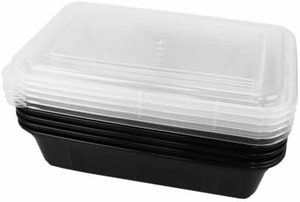 Contenedores Desechables de Plástico para Preparación de Comidas, Aptos para Microondas, Ecológicos, Reciclables, con Tapas Herméticas, Rectangulares, de 28 oz - Product Image 3