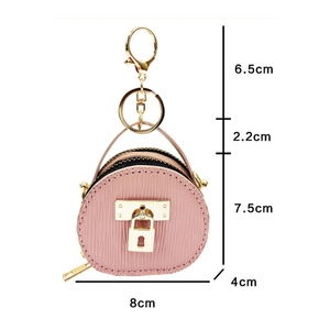Monedero Redondo Mini con Patrón de Rayas Verticales, de Cuero PU, con Cierre de Broche, Adorno, Correa de Mano y Cremallera, para Fiestas, Citas, Aire Libre, para Chicas - Product Image 5