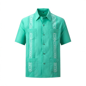<span class=keywords><strong>Chemise</strong></span> à manches courtes pour <span class=keywords><strong>homme</strong></span>, quatre poches, boutonnée, anti-rides, lavable en machine, style européen américain Guaya Bella, vente directe - Product Image 3
