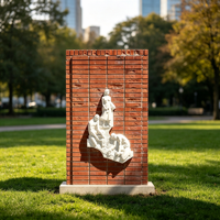Sculpture murale en relief en résine blanche faite à la main, OEM ODM, taille et couleur personnalisées, art 3D, décoration artistique tendance, maison, bureau, jardin