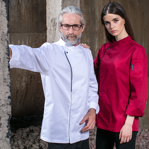 Chaqueta de abrigo de chef de moda de manga larga de alta calidad al por mayor para hotel y restaurante - Product Image 3