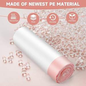 Bolsas de basura de plástico reciclado blanco transparente sin perfume con cordón de 4 galones Bolsas de basura de baño pequeñas - Product Image 4