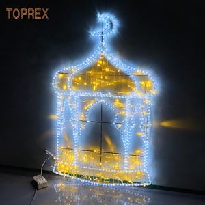 Vente chaude rue lune 2D <span class=keywords><strong>colonne</strong></span> lumières de noël <span class=keywords><strong>lampadaire</strong></span> poteaux éclairage extérieur Festival Motif Ramadan lumière pour la décoration - Product Image 3