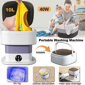 Hot Selling Products 11.5L Portable <b>Mini</b> Top Load Folding Washing Machine and Dryer With Drain Basket Blue Light Sterilization - Product Image 3