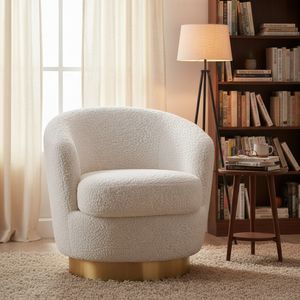 Modern Soft Wide <b>Upholstered</b> Swivel Barrel <b>Chair</b> Living Room Leisure <b>Chair</b> Lounge <b>Chair</b> For Home Hotel Furniture - Product Image 6