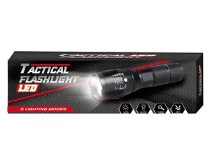 Bán Hot cắm trại ngoài trời Torch Light Set mạnh mẽ T6 nhôm Pocket Zoom Tactical LED Ngọn Đuốc Đèn pin