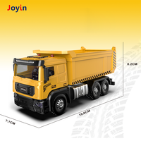 Camion benne jouet 28 cm en alliage métallique à friction avec benne basculante, phares, bruit de moteur et design de chantier