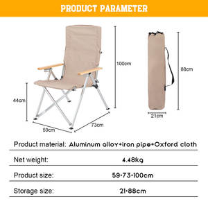 Sillas plegables ajustables para sentarse o acostarse con múltiples ángulos deportivos 123 para acampar al aire libre - Product Image 3