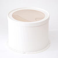 Boîte à gâteau à bord blanc en gros d'usine avec fenêtre pour autres aliments