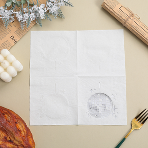 Tùy chỉnh 2-ply đám cưới màu hồng Cocktail giấy khăn ăn lá dập in Thiết kế phong cách túi phong cách cho các bên - Product Image 4