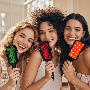 Private Label High-End strass strass specchio in pelle arricciatura che definisce spazzola materiale setola per districare modellatura <span class=keywords><strong>capelli</strong></span> ricci - Product Image 5