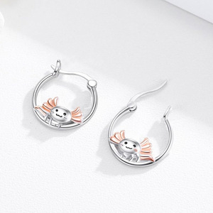 Orecchini a Clip a Forma di Axolotl per Donne, Design Animale Cartoonesco, Orecchini Casual alla Moda per Uso Quotidiano - Product Image 6