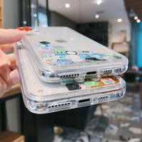 Coque de téléphone portable antichoc en TPU liquide transparent à effet sable mouvant avec icône APP de bureau volante 2023 pour iPhone 11 12 Pro Max