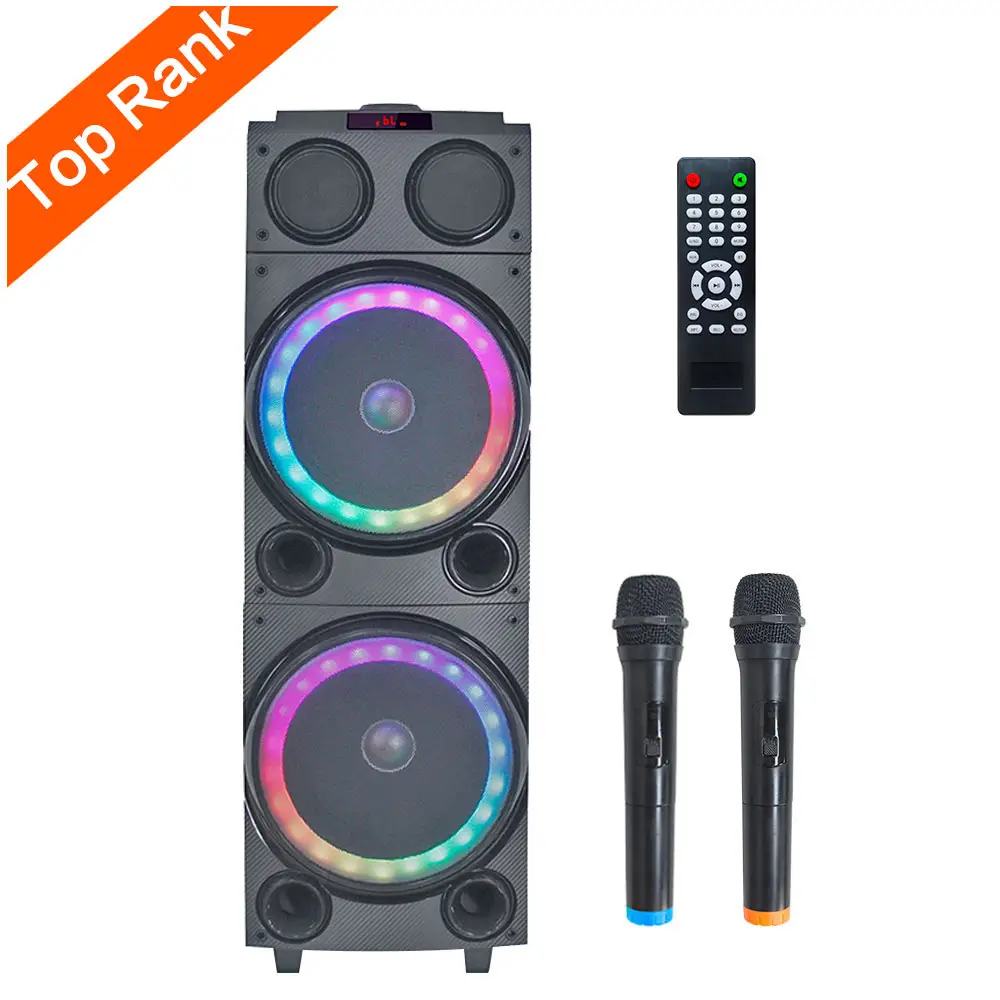 Speaker Pesta Terbaik Dalam 2022, Audio Sepenuhnya Amplified Multimedia Speaker Isi Ulang 9000 Watt Daya Puncak 2X12 Inci Woofer