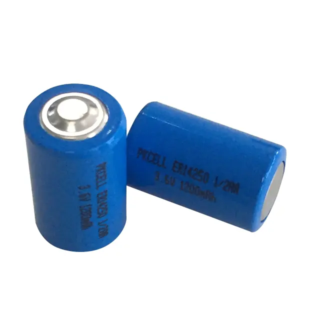 1/2 aaサイズリチウム電池3.6v 1200mah er14250バッテリーガスメーター用