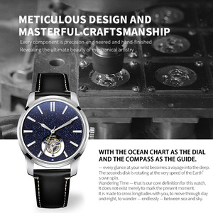 <span class=keywords><strong>Montre</strong></span> Tourbillon Personnalisée OEM ODM, Mécanique, 28800, Automatique, Cadran en Pierre de Malachite Naturelle, Acier Inoxydable 316L, Saphir - Product Image 2