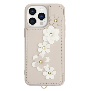 Étui en cuir PU fleur avec porte-cartes pour iPhone 16 pro 16 Wallet Back Cover - Product Image 3