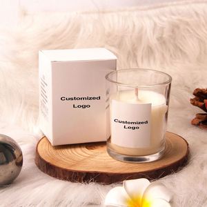 Vela Aromática de Cera de Soya con Logotipo Personalizado en Frasco de Vidrio, Decoración Minimalista para el Hogar, 20-40 Horas de Duración, Fragancia Floral y Vegetal - Product Image 1
