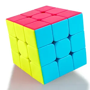 Großhandel Custom Luxus Lernspiel zeug 3x3 Thin Shade Kunststoff Magic Cube dritter Ordnung Cooles Gehirn Training Magic Puzzle Cube