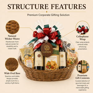 Cesta de <span class=keywords><strong>Vino</strong></span> de Mimbre Tejida Sostenible Premium con Logotipo Personalizado, Caja de Regalo de Lujo para Champán, Exhibición para Venta al por Menor y Picnic - Product Image 5