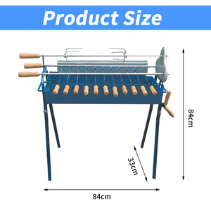 Barbecue à charbon de bois portable grec chypriote Foukou, avec levier de réglage de hauteur, pour souvlaki traditionnel chypriote - Product Image 6