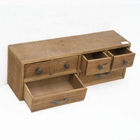 Petite armoire de rangement en bois vintage Organisateur de bureau avec plusieurs tiroirs pour fournitures de bureau Kits de couture et accessoires