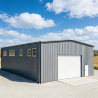 Garage préfabriqué en acier léger, espaces de stationnement amples, design industriel, garantie 5 ans, haute résistance au vent, réparation automobile, soudage, découpe