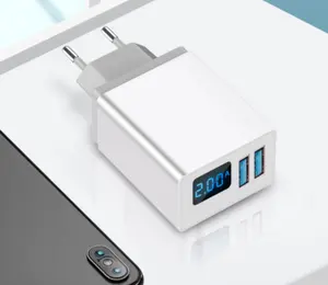 3.1A Smart Wall Charger LED Display Dual USB Charger LED Display Smart Plug Mobile Travel Wall Adapter For Iphone S