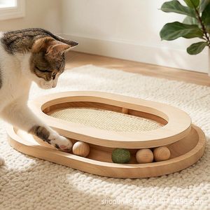 Griffoir pour chat et tapis d'escalade, jouet interactif avec circuit <span class=keywords><strong>de</strong></span> balles et meuleuse à griffes pour le plaisir - Product Image 2