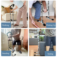 AndCare Fauteuil-lève-personne en aluminium, aide à la mobilité pour personnes âgées et handicapées, certifié CE, durable, léger, réglable en hauteur, avec frein en U