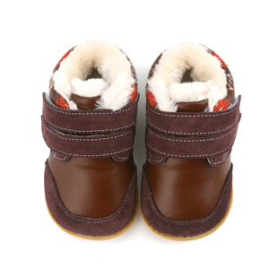 TipsieToes Manufacturer Stock Low Price <strong>Real</strong> Leather Super Soft Stylish Western Flat Fur Boots for <strong>Little</strong> Boy Girl Kids Teenage - Product Image 1