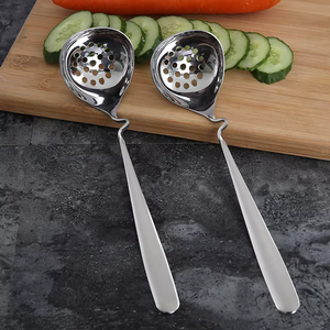 Di alta qualità per uso domestico utensile da cucina manico lungo in acciaio inox zuppa mestolo forato scolapasta pentola calda grandi cucchiai - Product Image 4